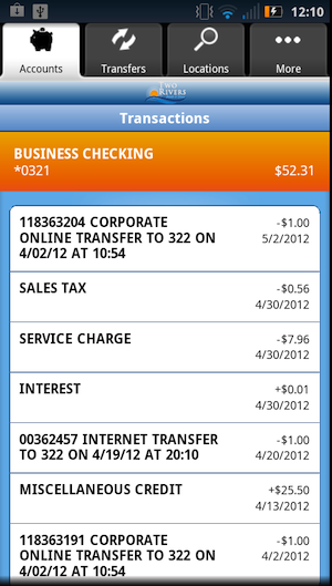 Android Transaction Details